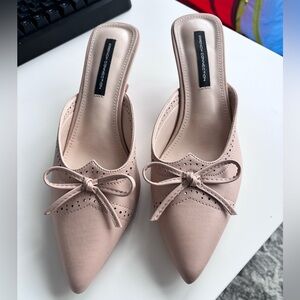 French Connection Women's Blush Mules with Bow Detail